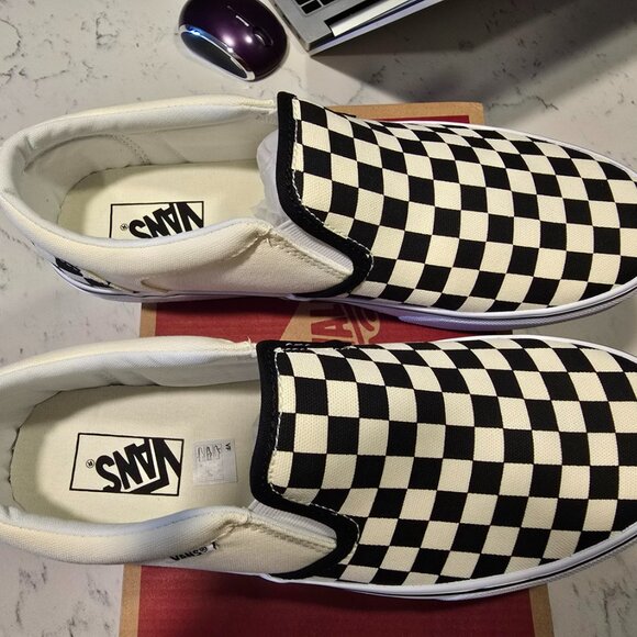 VANS Asher Checkerboard - classic slip on vn000seqipd MEN'S SIZE 10 NEW - Picture 4 of 11